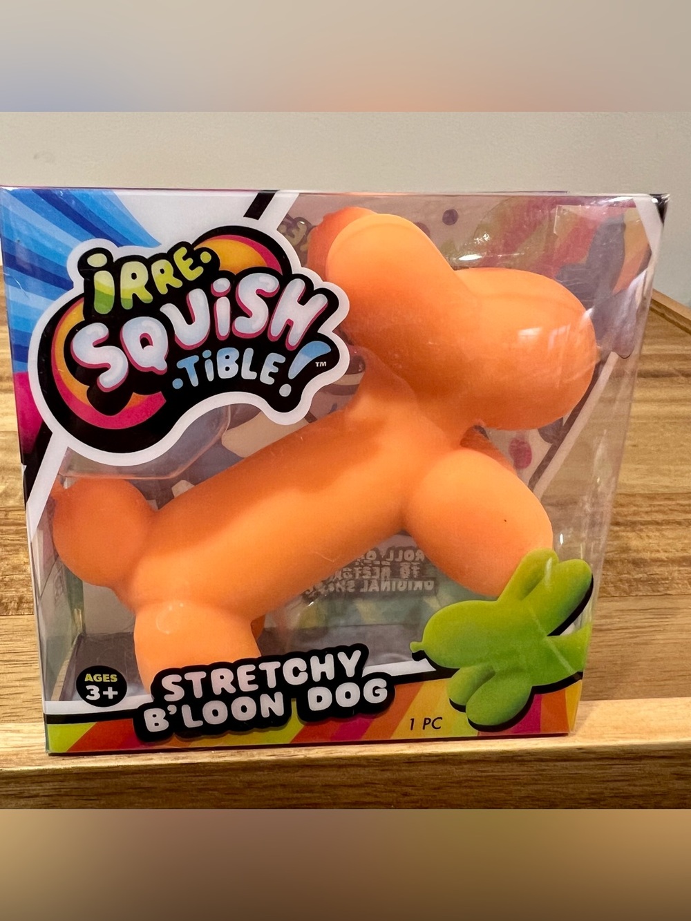 🔥🧡Rare iRRE-Squish-Tible Stretchy B'loon Dog Squishy - Orange